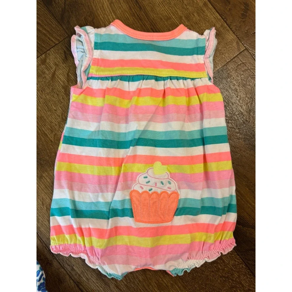 Carters Baby Girl Clothes Lot 3 Months Rompers Outfits Summer Bundle Unicorn Dot